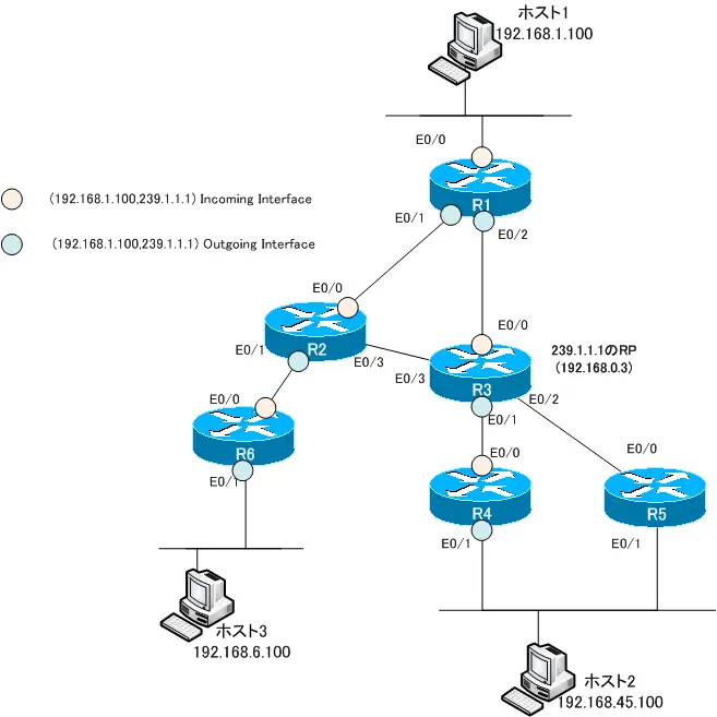 図 Source Tree (192.168.1.100,239.1.1.1)