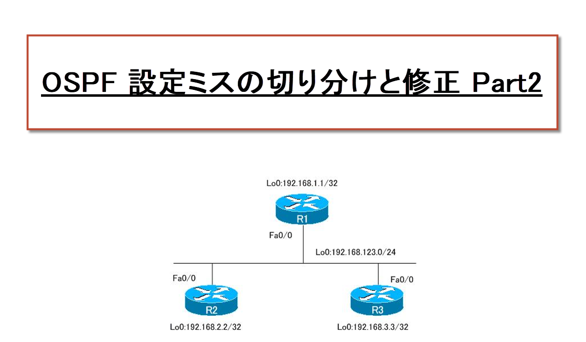 OSPF 設定ミスの切り分けと修正 Part2
